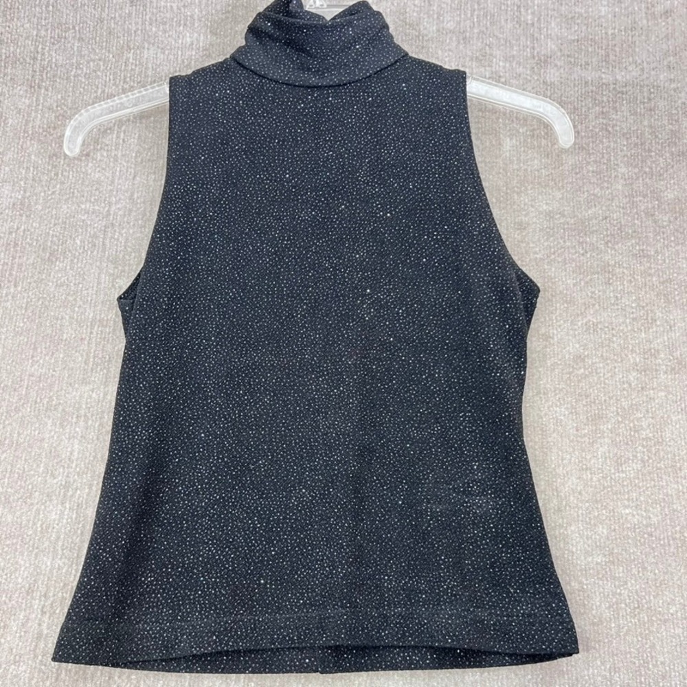 Jeffrey & Darla Evening Top Size 6 Sleeveless Turtleneck Metallic Sparkle‎ Party